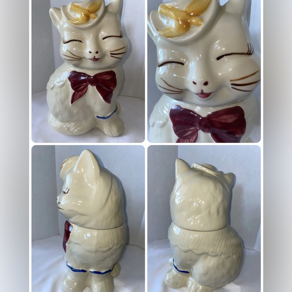 Vintage Shawnee Cookie Jar Puss N Boots Cat Patented 1945 Pottery Excellent - Picture 1 of 5